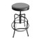 Holland Bar Stool Co Adjustable Stool, Clear Coat Finish, Canter Grey Seat 910CL007 - alternate 1